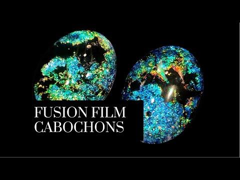 Glass Cabochons w/ UV resin and Faux Dichroic Fusion Film